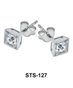 Plain Square Stud Earrings STS-127